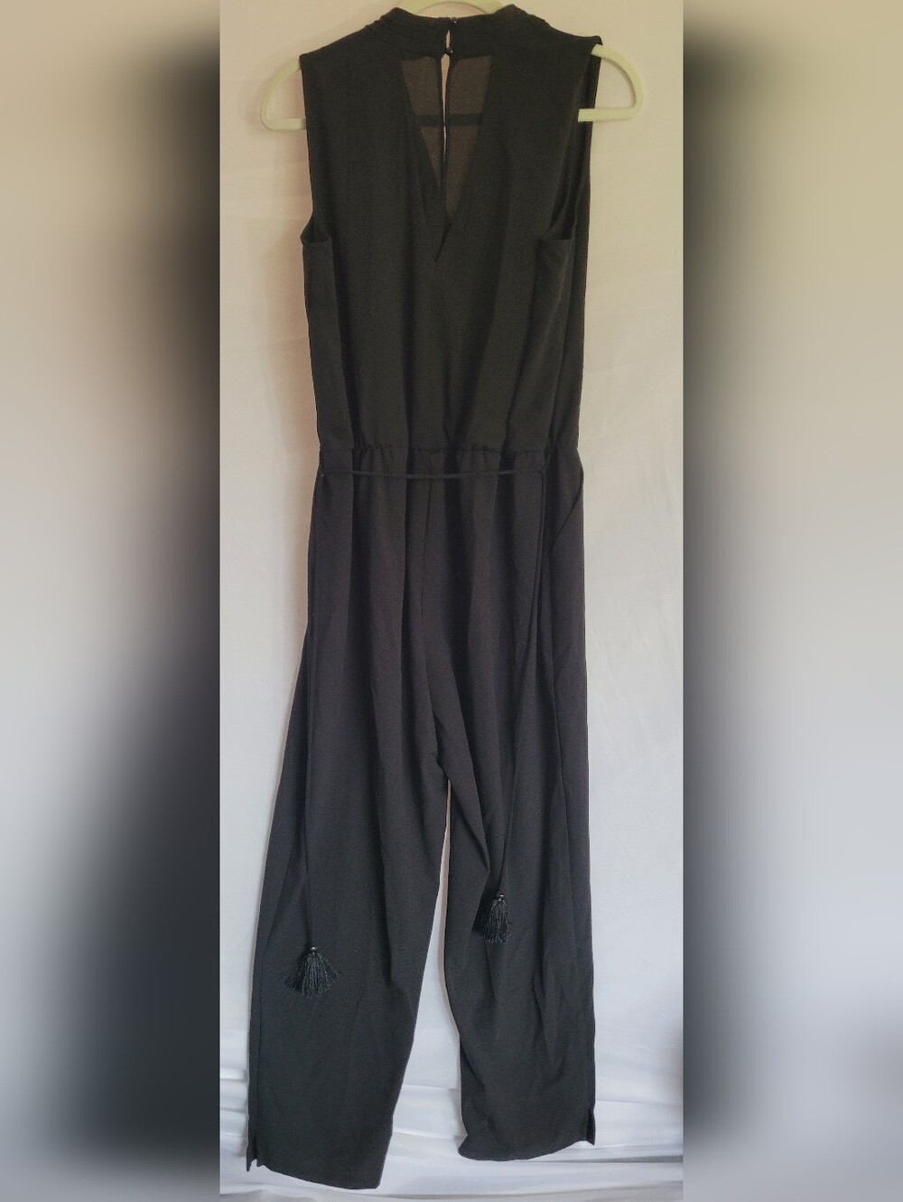 Banana Republic Black Sleeveless Jumpsuit with Tassel Waist